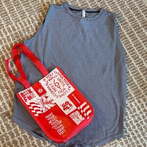 lululemon athletica dark navy and White Striped Tank Top sz10 ☘️☘️☘️